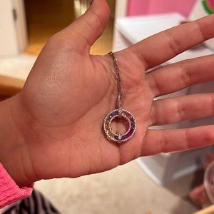 Beautiful sterling silver colorful necklace